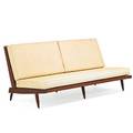 George nakashima 1905  1990 nakashima studios cushion sofa new hope pa mid 1950s walnut upholstery unmarked 31 x 72 x 34 provenance available letter of authentication from mira nakash