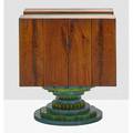 Phil powell 1919  2008 rotating cabinet new hope pa 1960s carved walnut painted wood woven cane unmarked 40 x 35 x 30