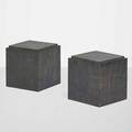 Paul evans 1931  1987 paul evans studio pair of side tables usa 1970s patinated steel slate unmarked 16 x 15 sq provenance original owner purchased from the artist