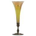 Tiffany studios gold favrile glass pulledfeather vase with bronze base new york ca 1910 glass etched lct favrile base stamped tiffany studios new york 1043 14 34 x 5 12