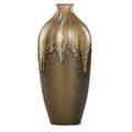 Auguste delaherche 1857  1940 ovoid stoneware vase with drip glaze armentires france 190430 incised script signature a la paix paper label 11 x 5 provenance collection of robert a e