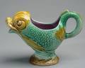 Majolica Fish Form Sauce Boat