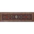 Persian qashqai handknotted wool runner vegetal pattern with roosters and birds iran ca 1940 unmarked 12 6 x 3 10