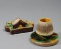 Majolica Match Holder and Ashtray