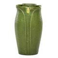 Grueby lobed vase with yellow buds boston ma ca 1905 circular pottery stamp 8 14 x 4 12