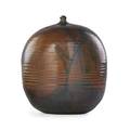 Toshiko takaezu 1922  2011 large glazed stoneware closed form vessel clinton nj incised tt 12 x 9