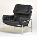 Martin visser spectrum lounge chair the netherlands ca 1970s leather chromed steel unmarked 36 x 38 x 29