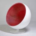 Style of eero aarnio ball chair 1990s painted fiberglass metal upholstery unmarked 47 x 39 12 x 38