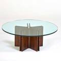 Danish coffee table 1960s rosewood glass unmarked 16 14 x 42