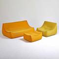 Ligne roset sage sofa lounge chair and ottoman french ca 1990s stretch upholstery all with fabric labels sofa 29 x 72 x 36