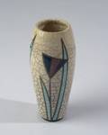 Studio Pottery Vase with Lotus Motif