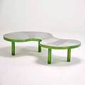 Bert furnari curvy table 4 easton pa 2014 patterned and powder coated aluminum 16 x 64 x 37