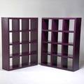 Designer pair of purple lacquered room dividers 1980s unmarked 65 14 x 49 14 x 14