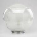 Carlo nason mazzega peleguso glass orb lamp on chrome base missing one interior glass component italy 1960s unmarked 16 x 19 dia