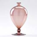 Vittorio zecchin venini attr veronese footed glass vase italy 20th c unmarked 8 34 x 4 14 dia