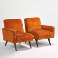 Paul mccobb sofa chairs usa 1960s stained wood upholstery unmarked each 32 x 27 x 33