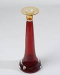 Polish Red and Amber Colored Glass Vase