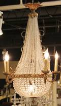 Bronze  Crystal French Basket Chandelier