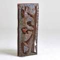 Brutalist wall hanging sculpture france 1970s welded and patinated steel unmarked 39 x 16 x 8