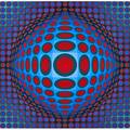 Victor vasarely hungarian 19061997 untitled screenprint in colors framed signed and numbered 93267 24 x 23 14