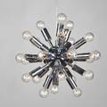 Modern lighting italian sputnik style chandelier together with piereced sixlight chrome pendant fixture 1960s chromed steel and chromed resin unmarked