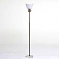 Midcentury lighting bronze floor lamp ca 1950s bronze enameled spun aluminum marble unmarked 61 12 x 8 34 sq