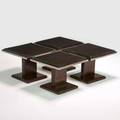 Contemporary four custom occasional tables usa 1990s rosewood patinated steel glass unmarked each 19 12 x 24 square
