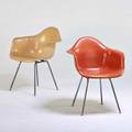 Charles and ray eames herman miller two shell armchairs zeeland mi 1960s plasticreinforced fiberglass zincplated steel unmarked 31 12 x 24 12 x 24