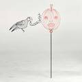 John h risley two enameled wire sculptures jackolantern mounted on a stake and parrot middletown ct ca 1960s unmarked jackolantern 51 x 13 dia provenance consigned by artists fami