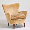 Ernst schwadron lounge chair usa 1950s walnut upholstery unmarked 31 x 30 x 33