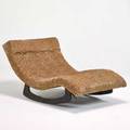 Adrian pearsall kraft associates doublewide rocking chaise lounge wilkes barre pa 1960s bronze composite and upholstery unmarked 30 x 58 x 36