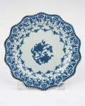 An 18th C Blue Transfer Scallop Edged Plate
