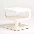 Style of pierre cardin tiered occasional table painted wood 24 x 24 square