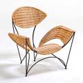 Tom dixon cappellini banana chair italy 1980s wicker enameled iron manufacturer label 32 x 32 x 29
