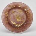 Salvador dali daum patedeverre aubergine plate with gold decoration france 20th c marked daum made in france 142  2000 1 x 10 12 dia
