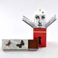 Piero fornasetti lape lidded candle and ultime notizie sliding box both in original boxes italy 2000s glazed earthenware enameled metal mahogany candle silkscreened fornasetti profumi