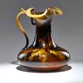 Amelia sprague 1870  1951 rookwood standard glaze pitcher decorated with oak leaves cincinnati oh 1893 flame mark594wartists cipher 8 12 x 7 12 dia