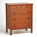 Peter hansen l  jg stickley two over three drawer chest fayetteville ny ca 1927 chestnut branded mark 43 x 36 x 21 12 provenance descended through the family