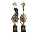 English guard parade helmets one with emblem of prince of wales together with one that reads the royal dragoons late 19th early 20th c mounted as lamps 35 provenance estate of a private col