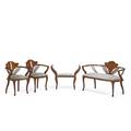 Austrian art nouveau parlor suite settee with a pair of open armchairs and bench early 20th c 31 x 48 12 x 25 12