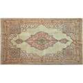 Tabriz oriental area rug center medallion on light green ground late 20th c 114 x 71