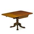 Classical dropleaf table mahogany with carved pedestal and acanthus leaf decoration american ca 1850 28 x 39 x 23 12