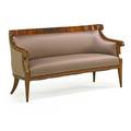 Empire style settee mahogany frame upholstered seat and back early 20th c 33 12 x 60 x 27