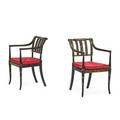 Pair george iii open armchairs ebonized with gilt decoration cane seats early 19th c 32 12 x 20 12 x 21