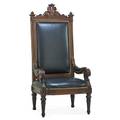 Louis xvi style throne chair oak upholstered seat and back round tapered legs ca 1900 65 x 30 12 x 26