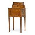 George iii side table satinwood with tulipwood banding with an arrangement of drawers and side drawers ca 1790 35 x 17 12 x 13
