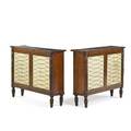 Pair of regency side cabinets mahogany each with grille work doors 19th c 35 12 x 45 x 12 provenance estate of a private collector new york