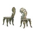Pair of italian rococo style grotto chairs painted shell carved seat and back rest 20th c 35 x 17 x 19 provenance estate of a private collector new york