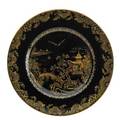 Crown staffordshire porcelain plates set of twelve chinoiserie design on black ground england ca 1900 all marked 9 dia