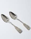 Two 2 Virginia Coin Silver Table Spoons